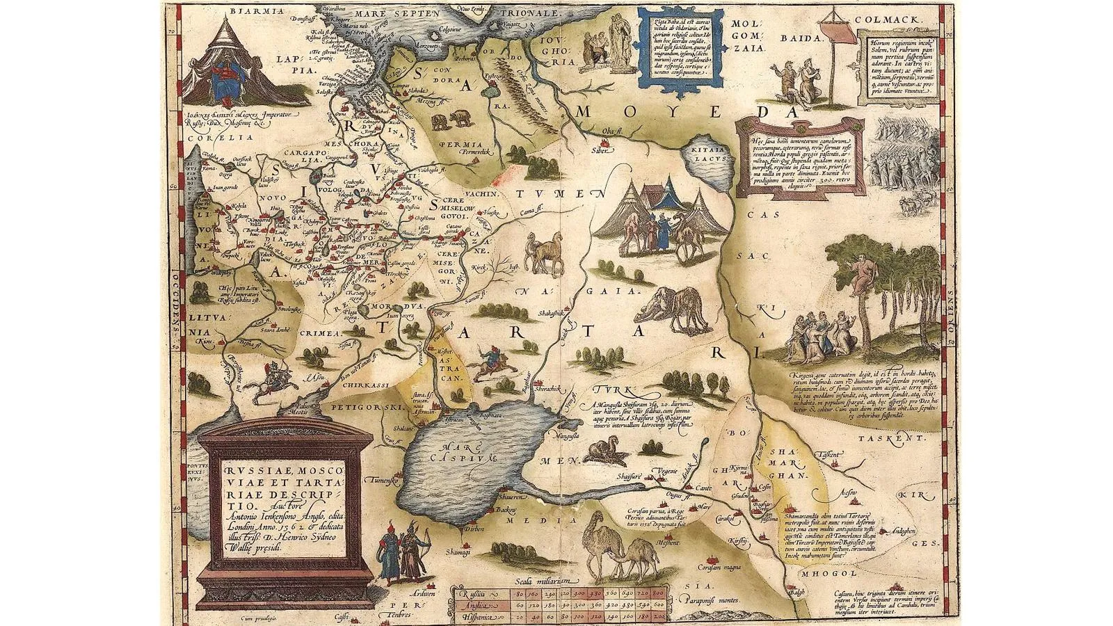 Мангазея на «Карте Руссии, Московии и Тартарии» английского дипломата и путешественника Энтони Дженкинсона, 1562 год