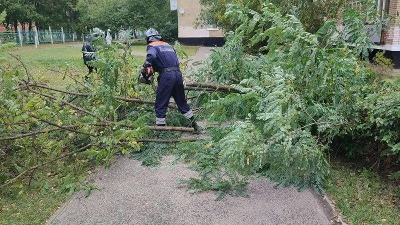 Спасатели ГКУ МО «Мособлпожспас» устранили последствия непогоды в Ступино