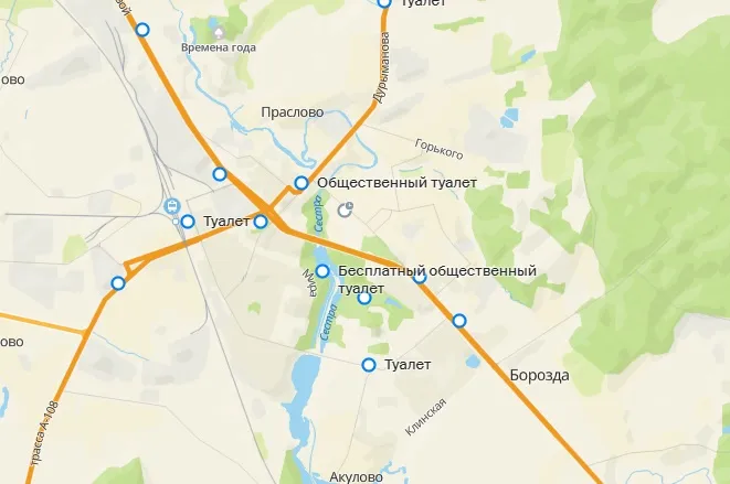 Карта туалетов Клина&nbsp;