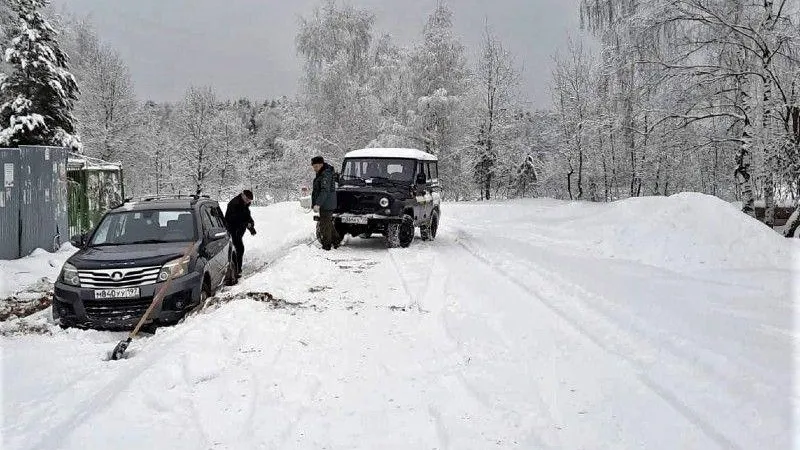 Лесничие помогли вытащить автомобиль из снега в Воскресенском округе