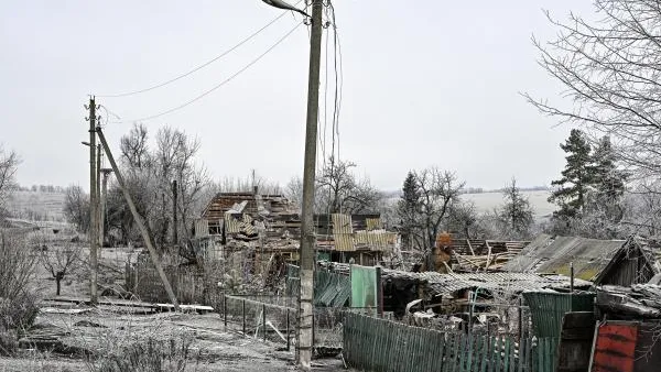 Разрушенные дома в селе Русское Поречное Курской области
