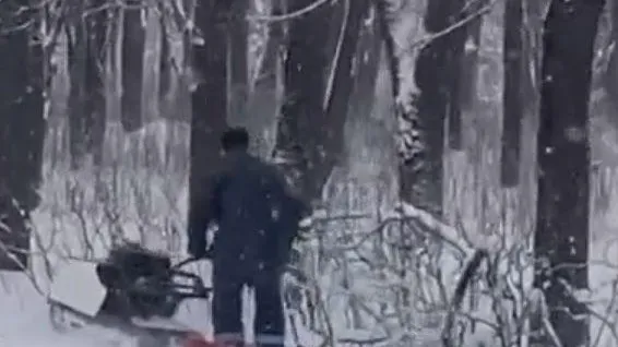 Необычное средство для передвижения по снегу удивило жителей Королева