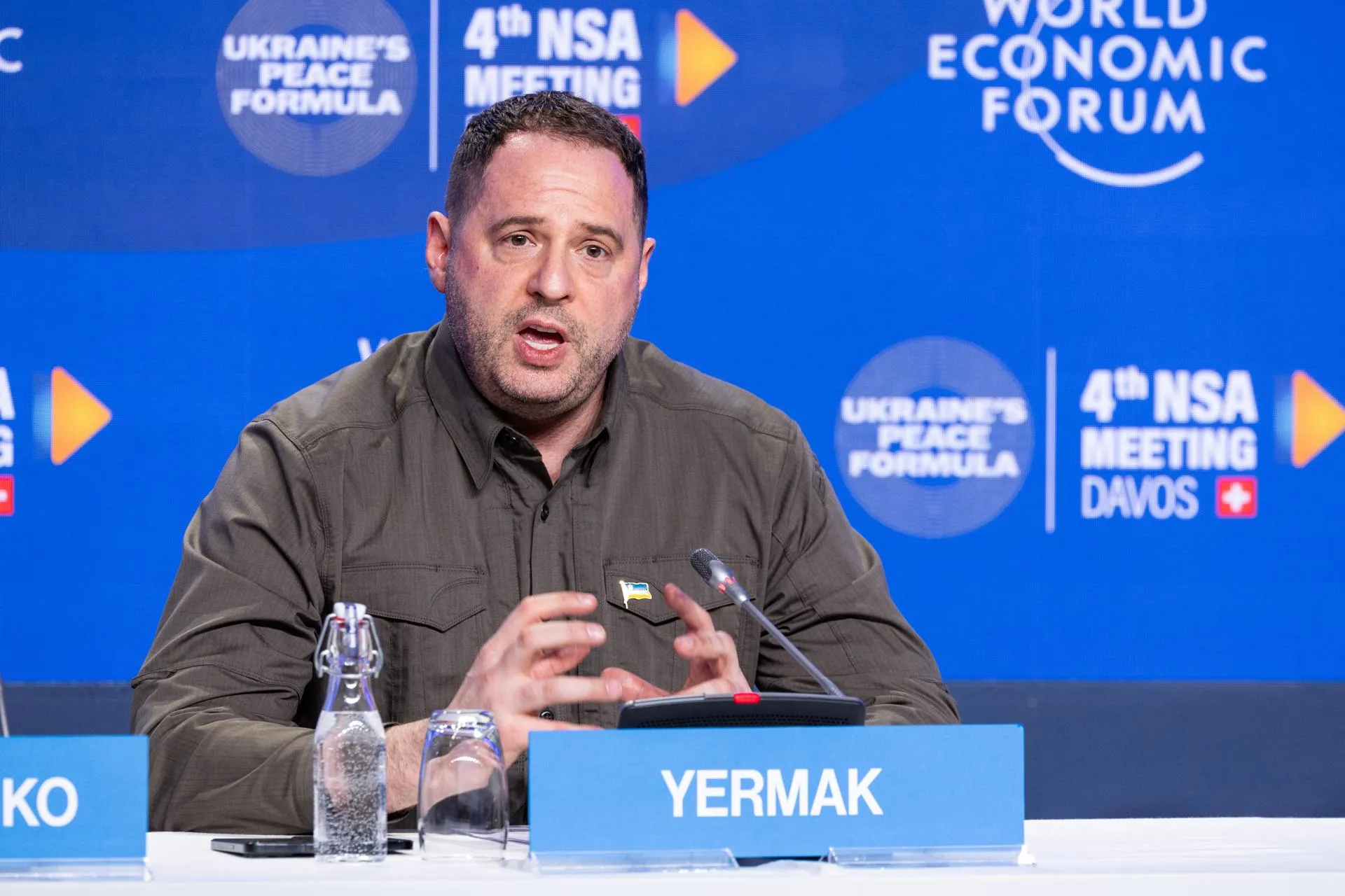 Глава офиса президента Украины Андрей Ермак на ВЭФ в Давосе. Фото: Hannes P Albert