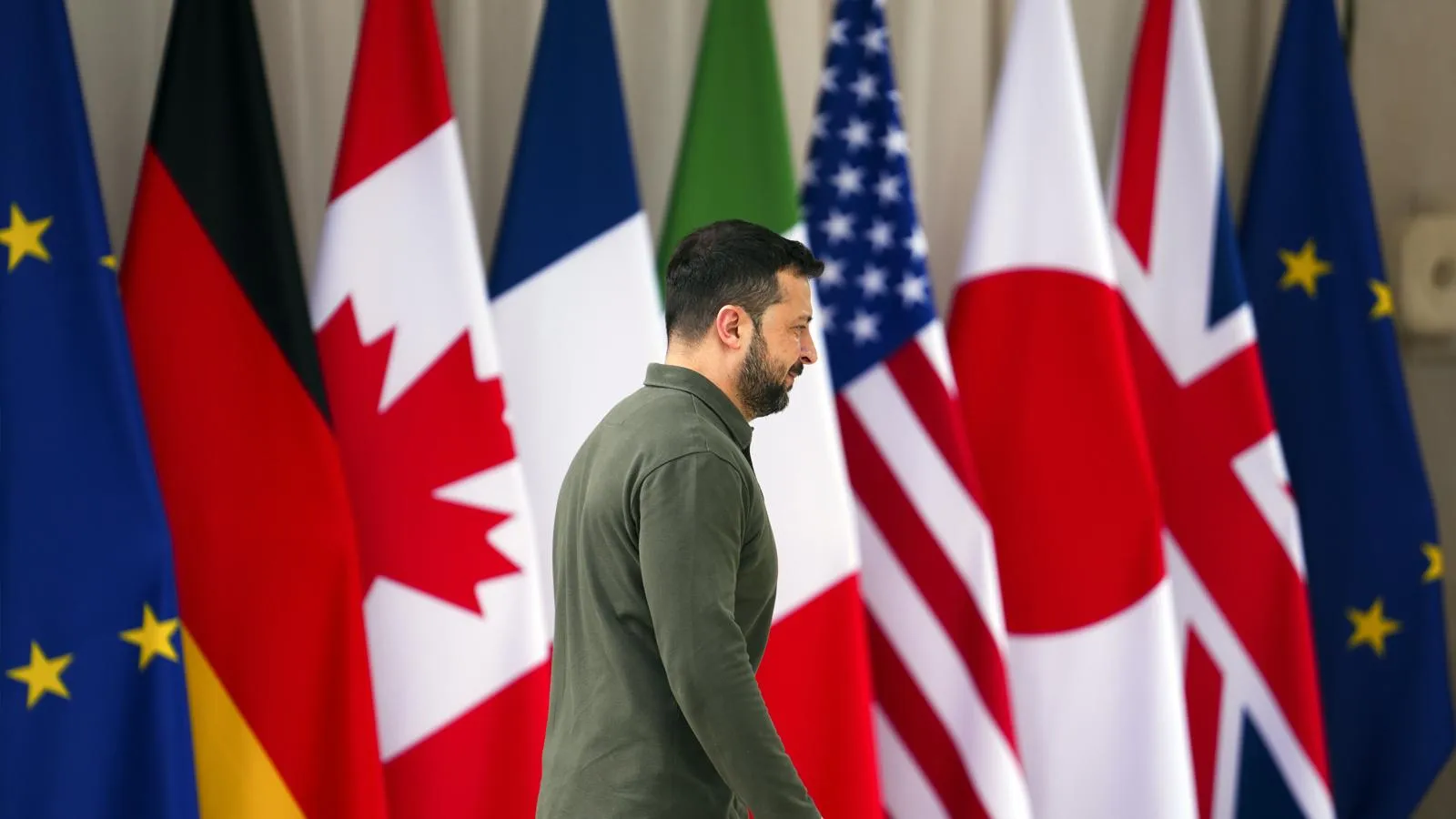 Президент Украины Владимир Зеленский на саммите G7 в Италии, 13 июня 2024 года. Sean Kilpatrick