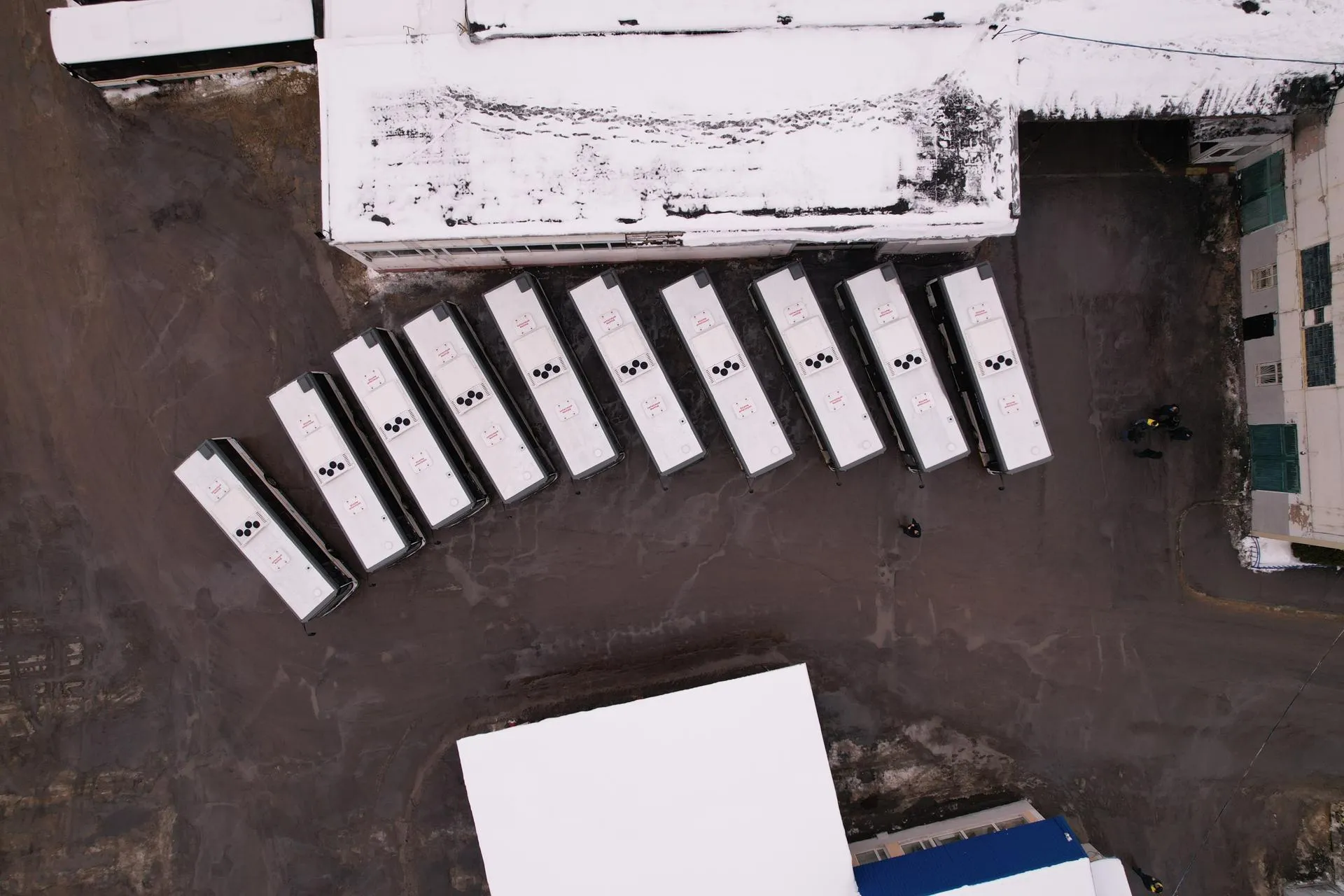 Новые автобусы в Видном. Съемка с коптера/РИАМО стрингеры