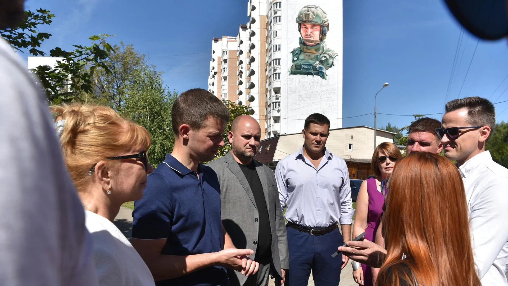 Мурал военному корреспонденту и жителю Балашихи Семену Еремину готов на 45%