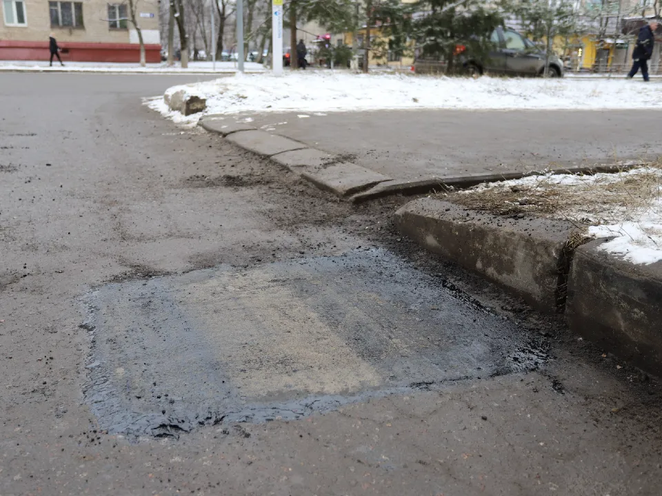 Отремонтированная яма на улице Полевой. Фото: пресс-служба администрации г.о. Фрязино&nbsp;