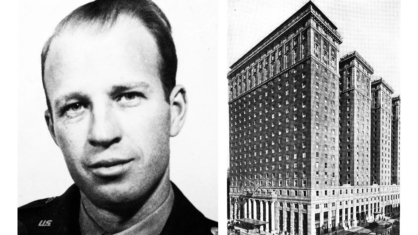 Фрэнк Рудольф Эммануэль Олсон и «Отель Статлер» (позднее «Пенсильвания»), из окна которого он выпал