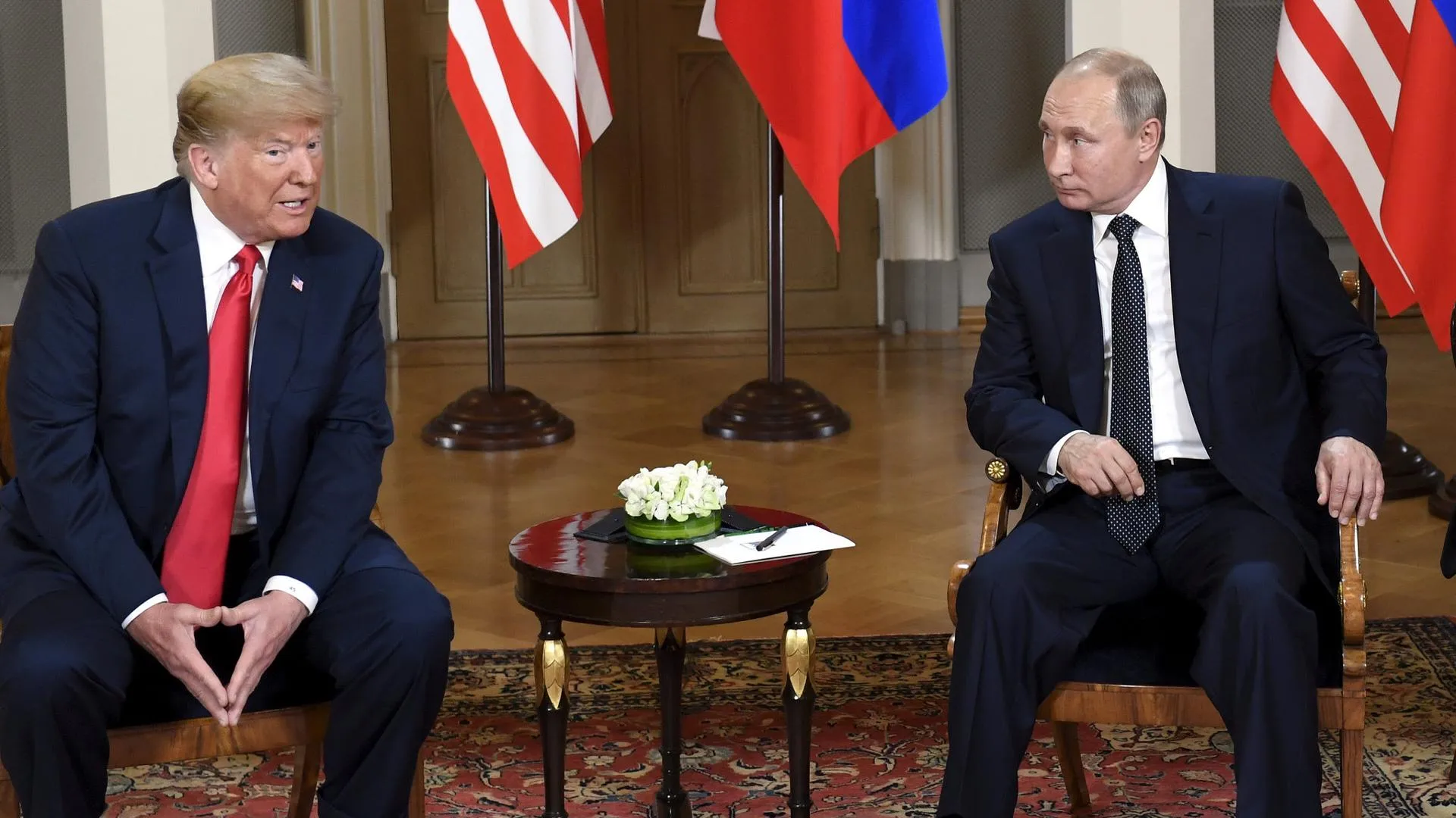 Дональд Трамп и Владимир Путин, 2018 год. Lehtikuva/Heikki Saukkomaa