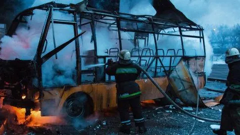 Автобус с пассажирами полыхал в Чехове 