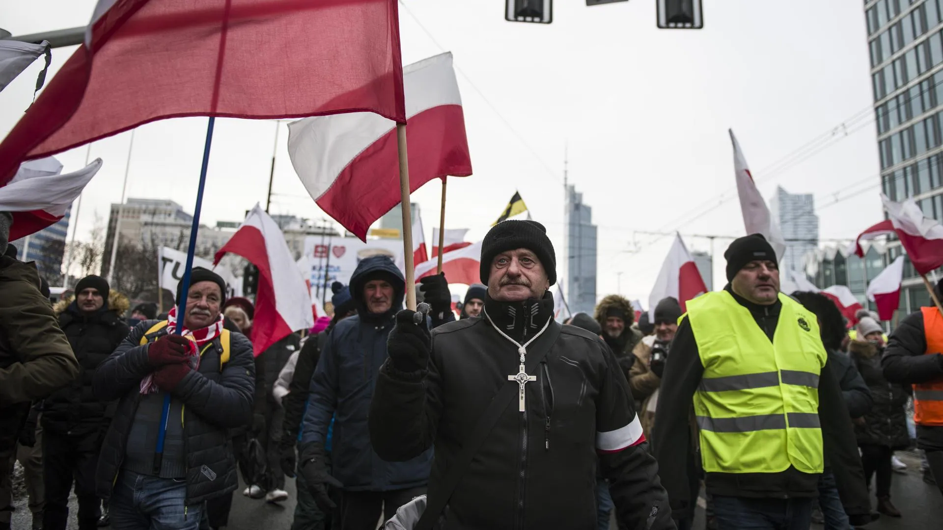 Польские фермеры на митинге. Attila Husejnow/Keystone Press Agency