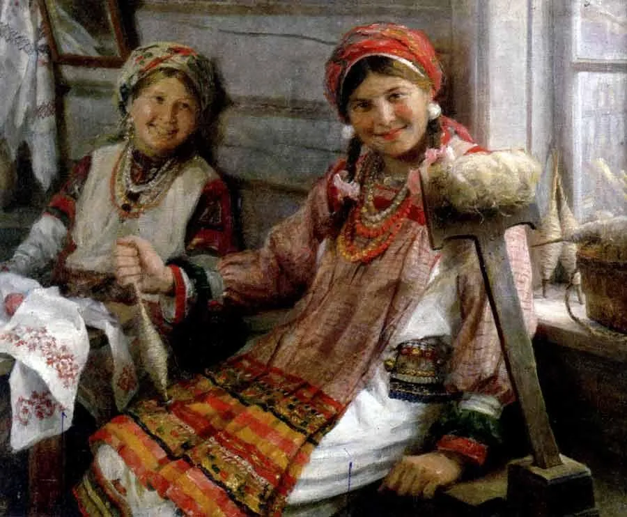 «За работой. Подруги», Федот Сычков