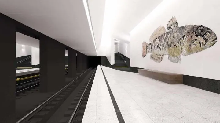 Потолок павильона станции «Нагатинский затон» украсит «рыбья чешуя»