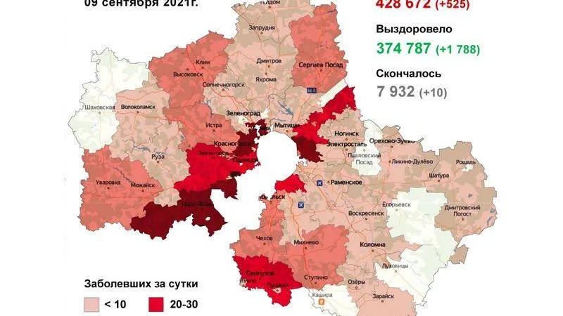 Балашиха и Красногорск. Округа с наибольшим приростом ковида назвали в Подмосковье