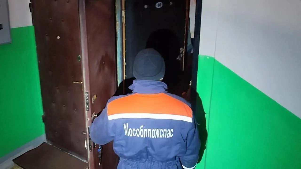 Подмосковные спасатели вскрыли дверь квартиры, где находилась обездвиженная пенсионерка