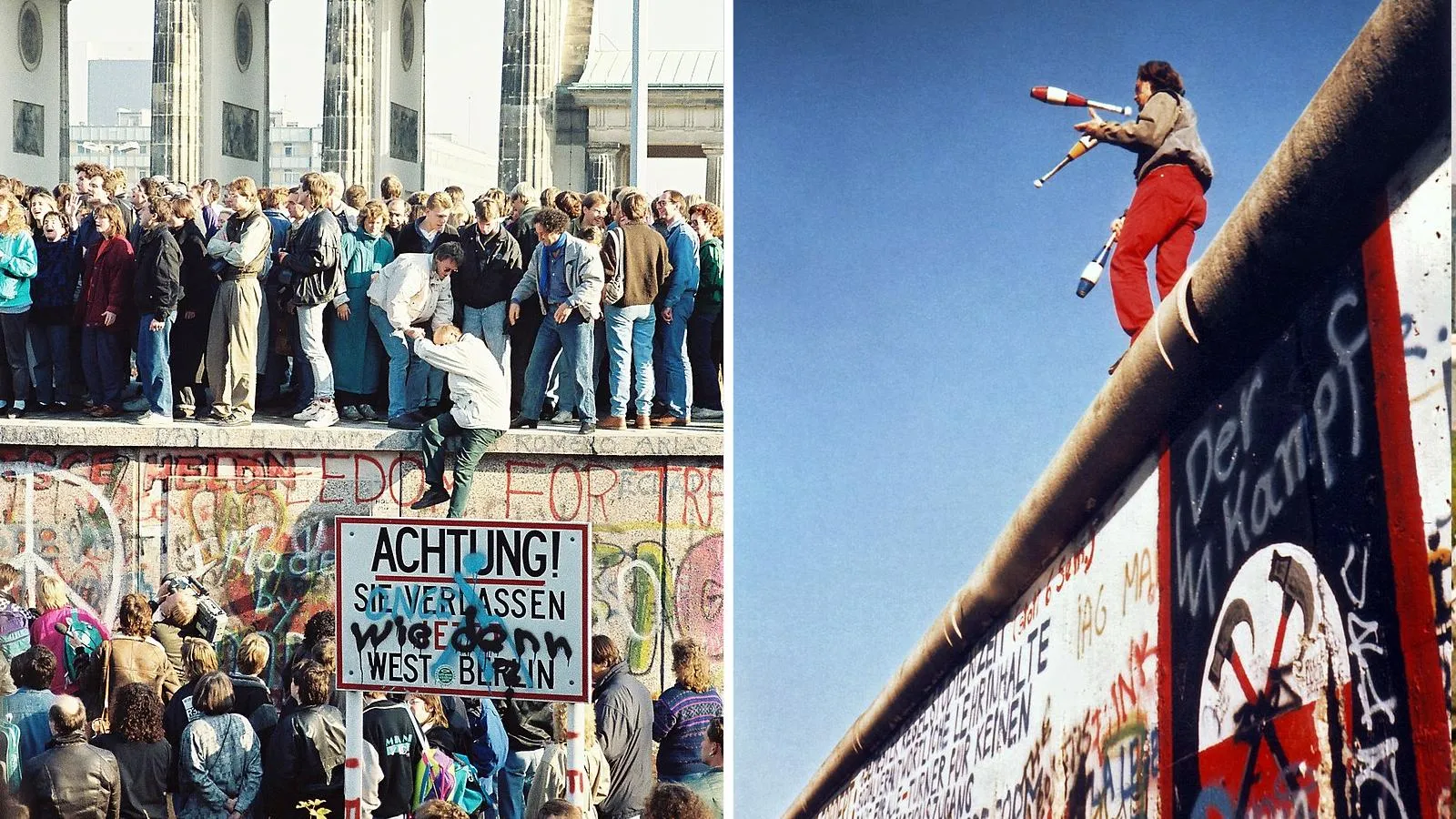 Люди на Берлинской стене, ноябрь 1989 года