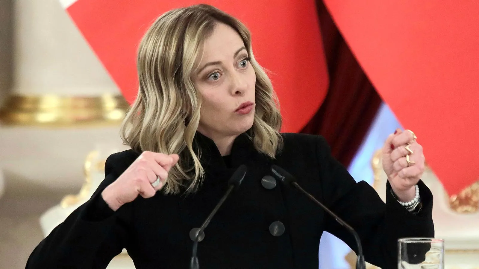 Премьер-министр Италии Джорджия Мелони yf пресс-конференции в Киеве, 24 февраля 2024 года. Volodymyr Tarasov