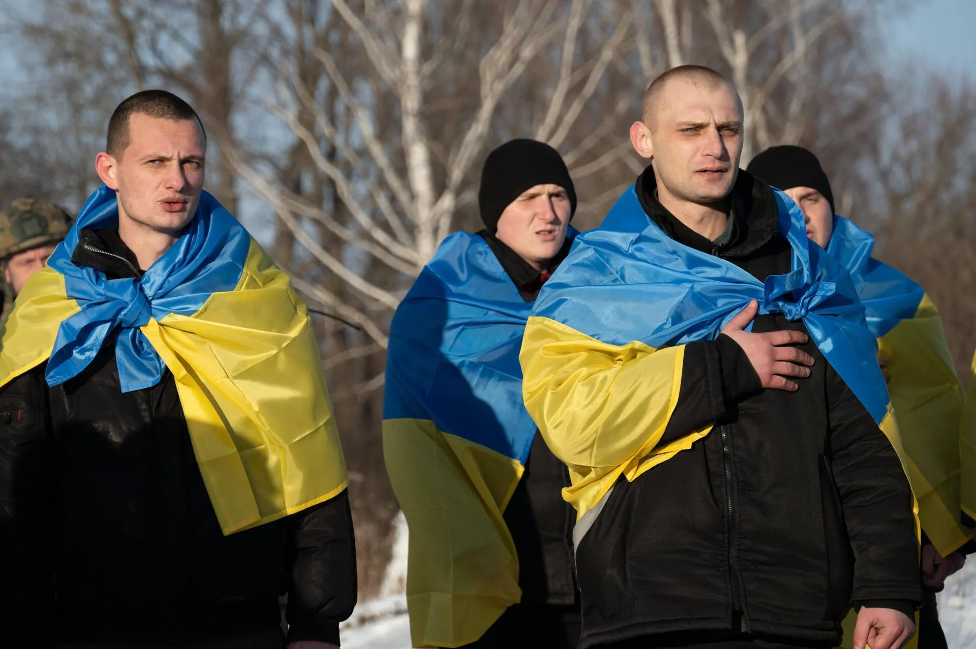 Украинские военнослужащие после обмена пленными. IMAGO/PRESIDENT OF UKRAINE apa