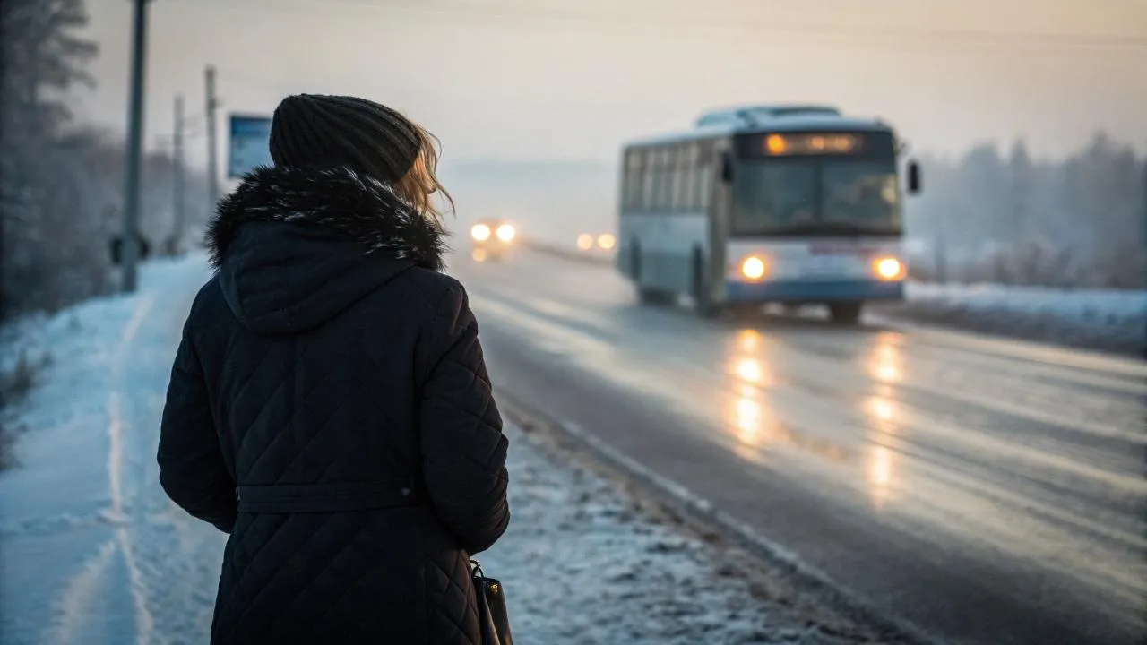 По велению сердца: в Балашихе водитель автобуса нарушил правила ради замерзающей женщины