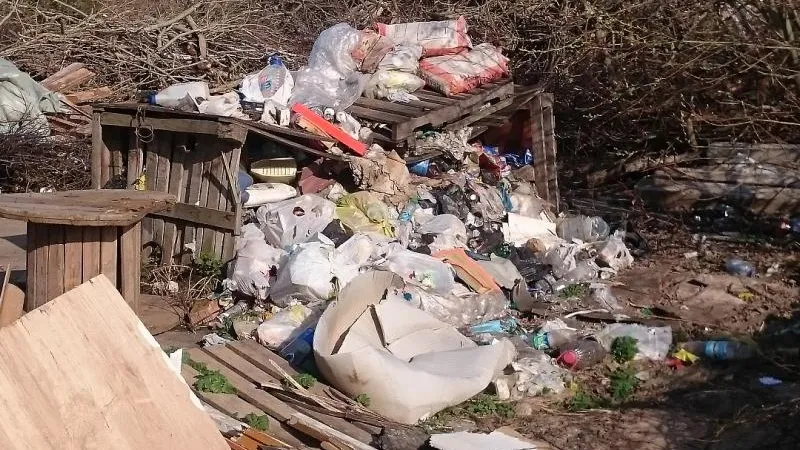 Гигантская стихийная свалка образовалась в Лобне
