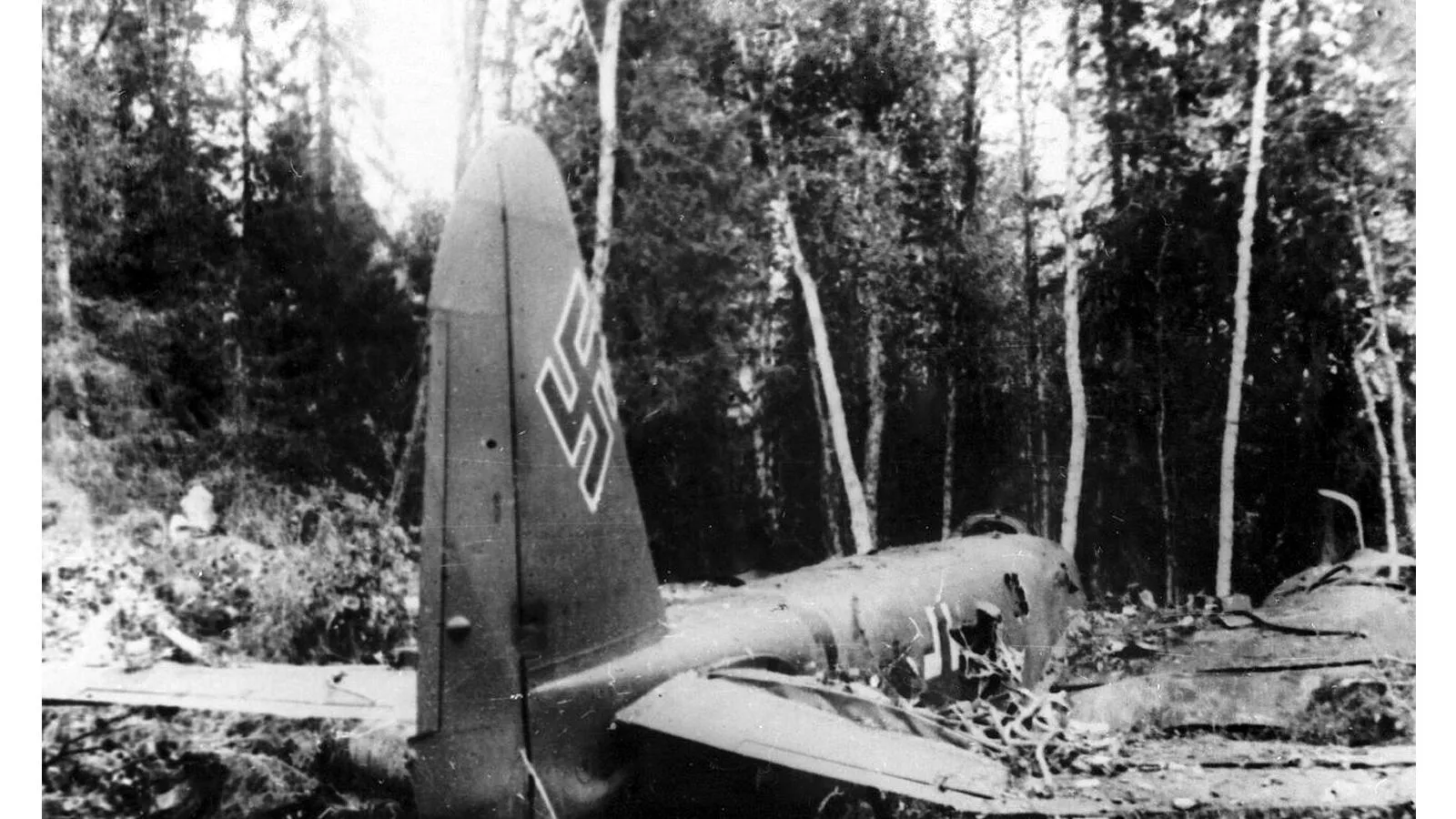 Сбитый немецкий пикирующий бомбардировщик «Юнкерс» Ю-87. РИА Новости