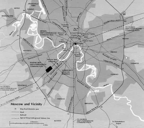 Карта «Метро-2», составленная военной разведкой США. опубликована в докладе «Military forces in transition. Department of Defence. 1991»